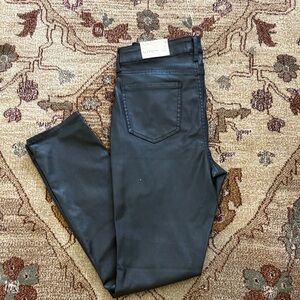 NYDJ black Alina faux leather legging jeans 8